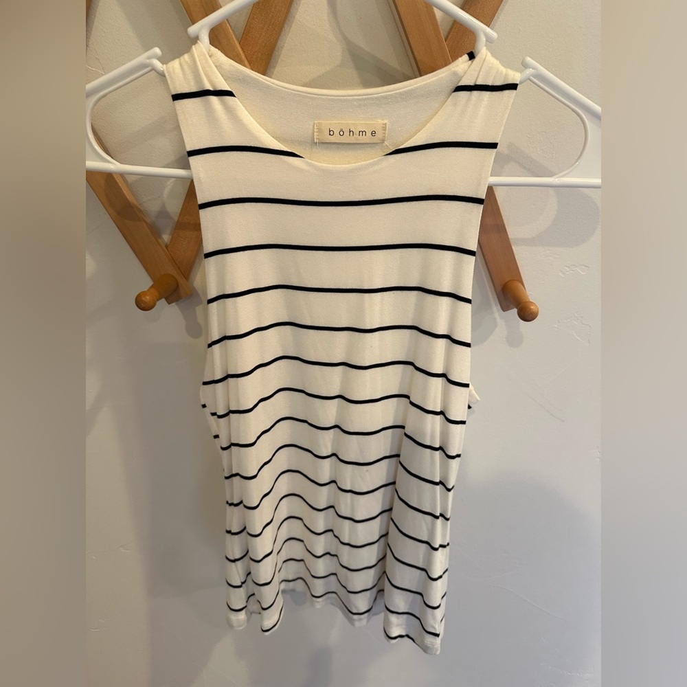 New with tags 
Bohme Striped Tank Top - Cream and Black